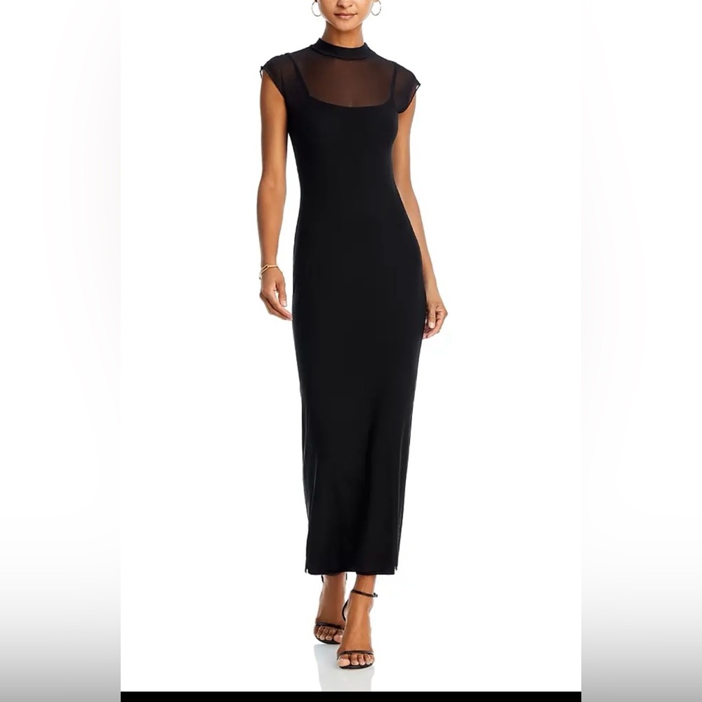 AQUA maxi mesh dress